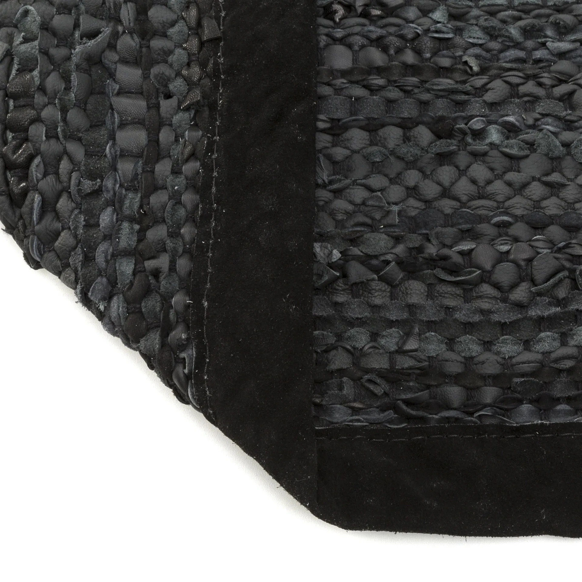 Leather 地毯  65x135 cm, 黑色 (黑色) Rug Solid