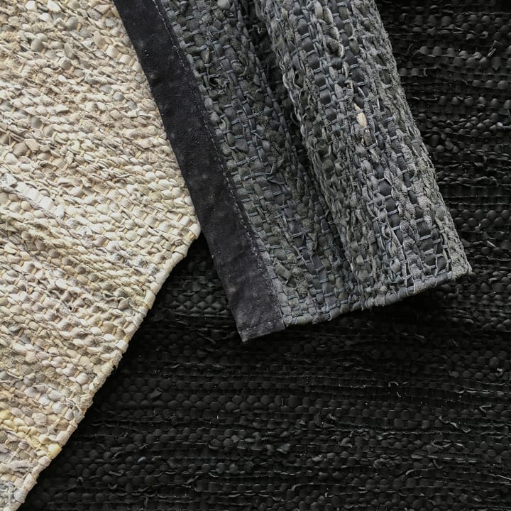 Leather 地毯  75x200 cm, dark 灰色 (dark 灰色) Rug Solid