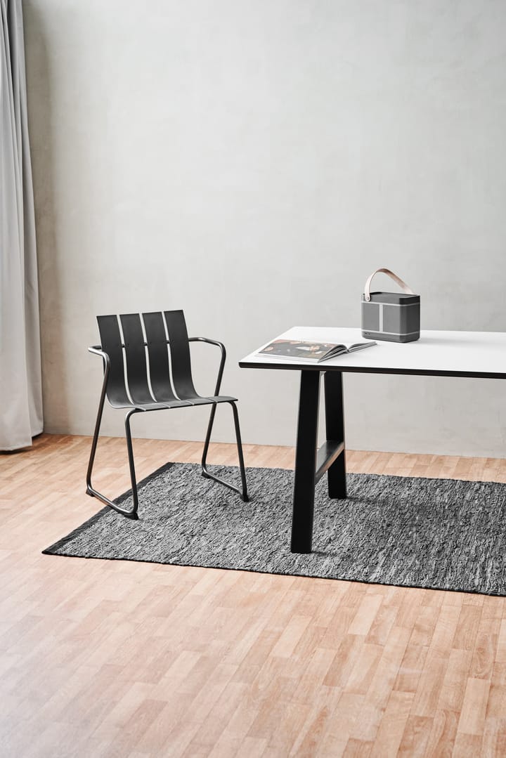Leather 地毯  75x200 cm, dark 灰色 (dark 灰色) Rug Solid