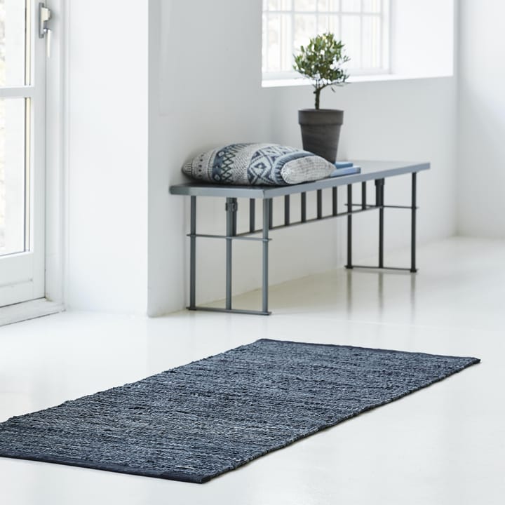 Leather 地毯  75x200 cm, dark 灰色 (dark 灰色) Rug Solid