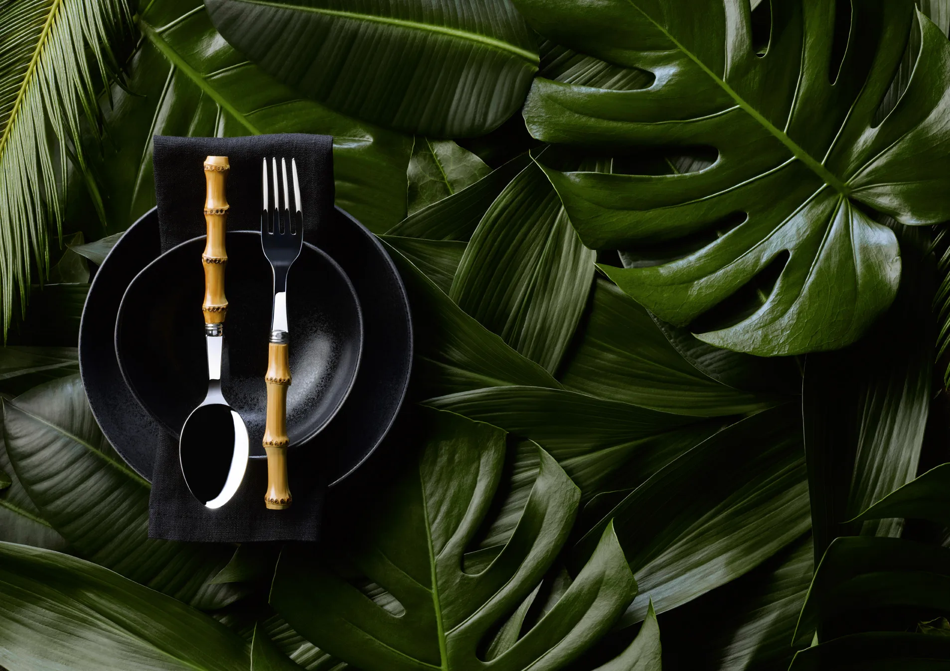 Panda 餐具 cutlery 24 pieces, 不锈钢-bamboo SABRE Paris