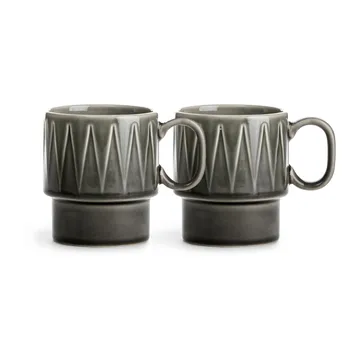 Coffee & More 咖啡马克杯2件装 - 灰色 - Sagaform