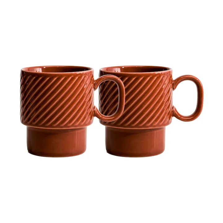 Coffee & More 咖啡马克杯2件装 - 赤陶色 - Sagaform