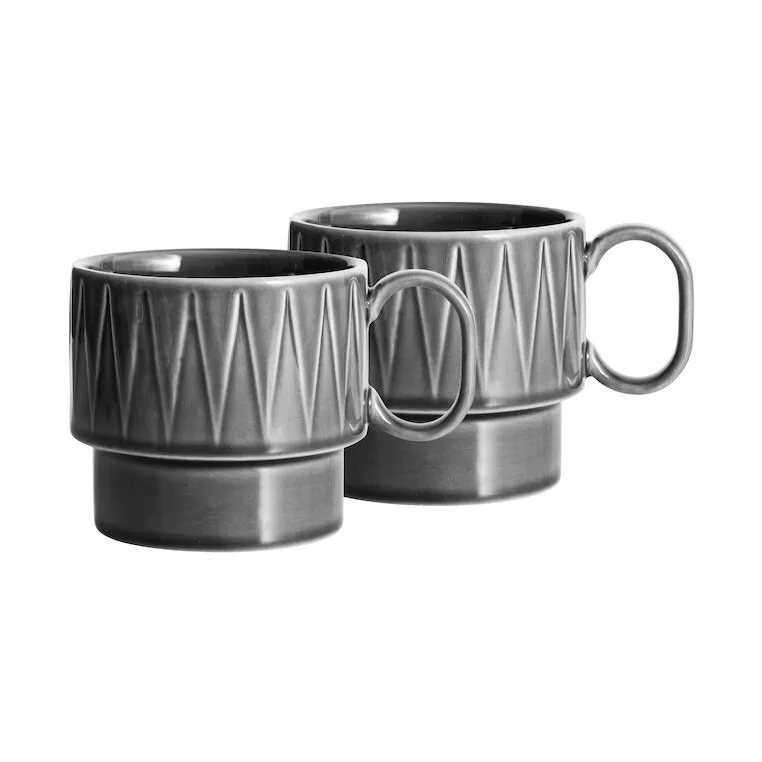 Coffee & More 茶马克杯2件装, 灰色 Sagaform