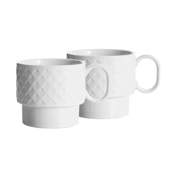Coffee & More 茶马克杯2件装 - 白色 - Sagaform