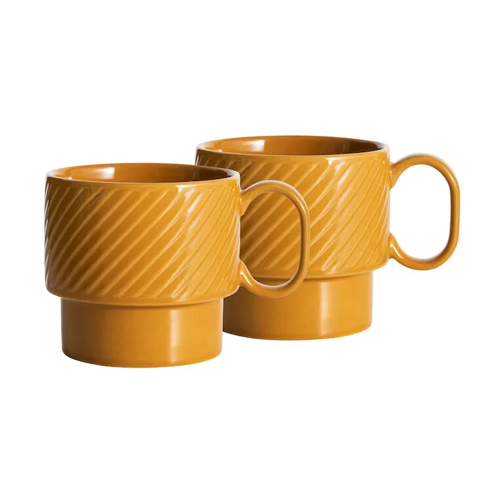 Coffee & More 茶马克杯2件装 - 黄色 - Sagaform