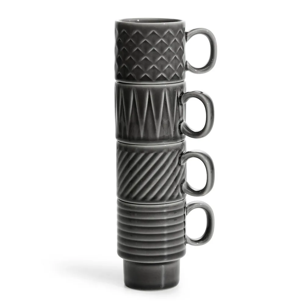 Coffee & More 浓缩咖啡杯4件装, 灰色 Sagaform