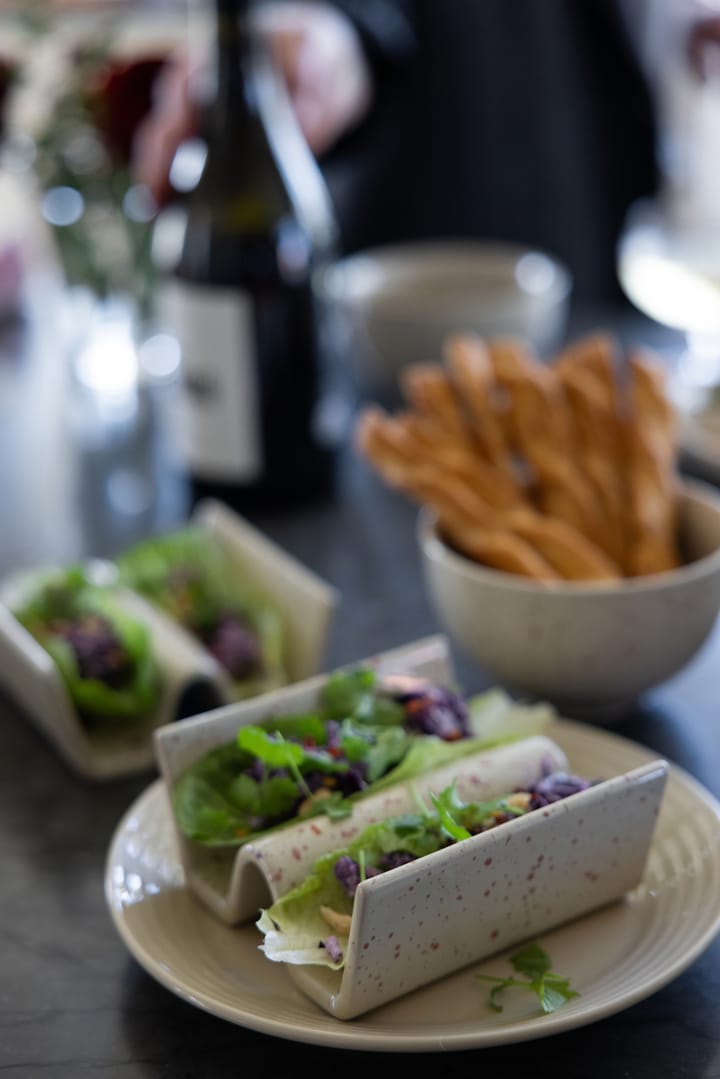 Ditte taco stand 两件套装, 米色-酒红色 Sagaform