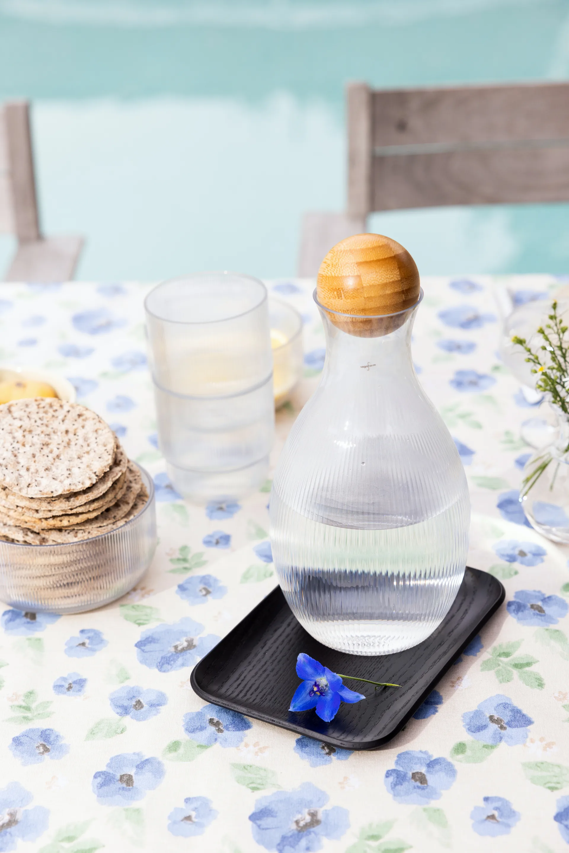 Eden waxed 桌布 150x250 cm, 蓝色 Sagaform