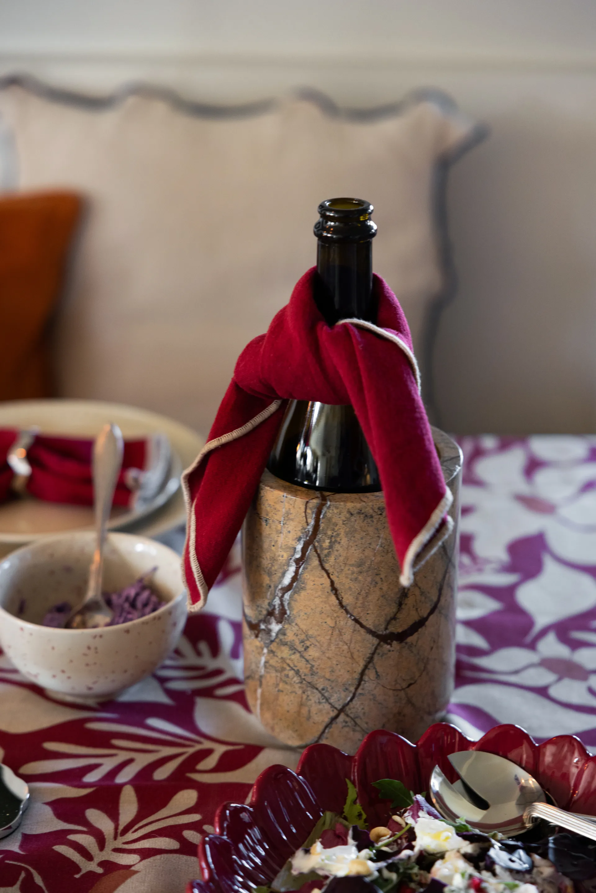 Edith 餐巾纸 45x45 cm 两件套装, 酒红色 红色 Sagaform