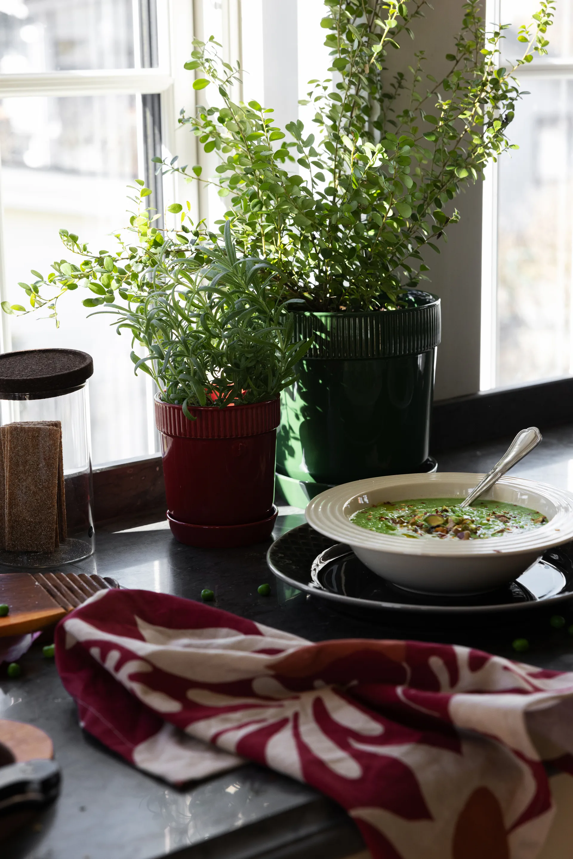 Edith 厨房巾 50x70 cm 两件套装, 酒红色 红色 Sagaform