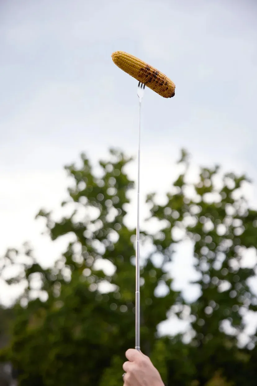 Fredde folding sausage 叉子 , 不锈钢-rubber tree Sagaform