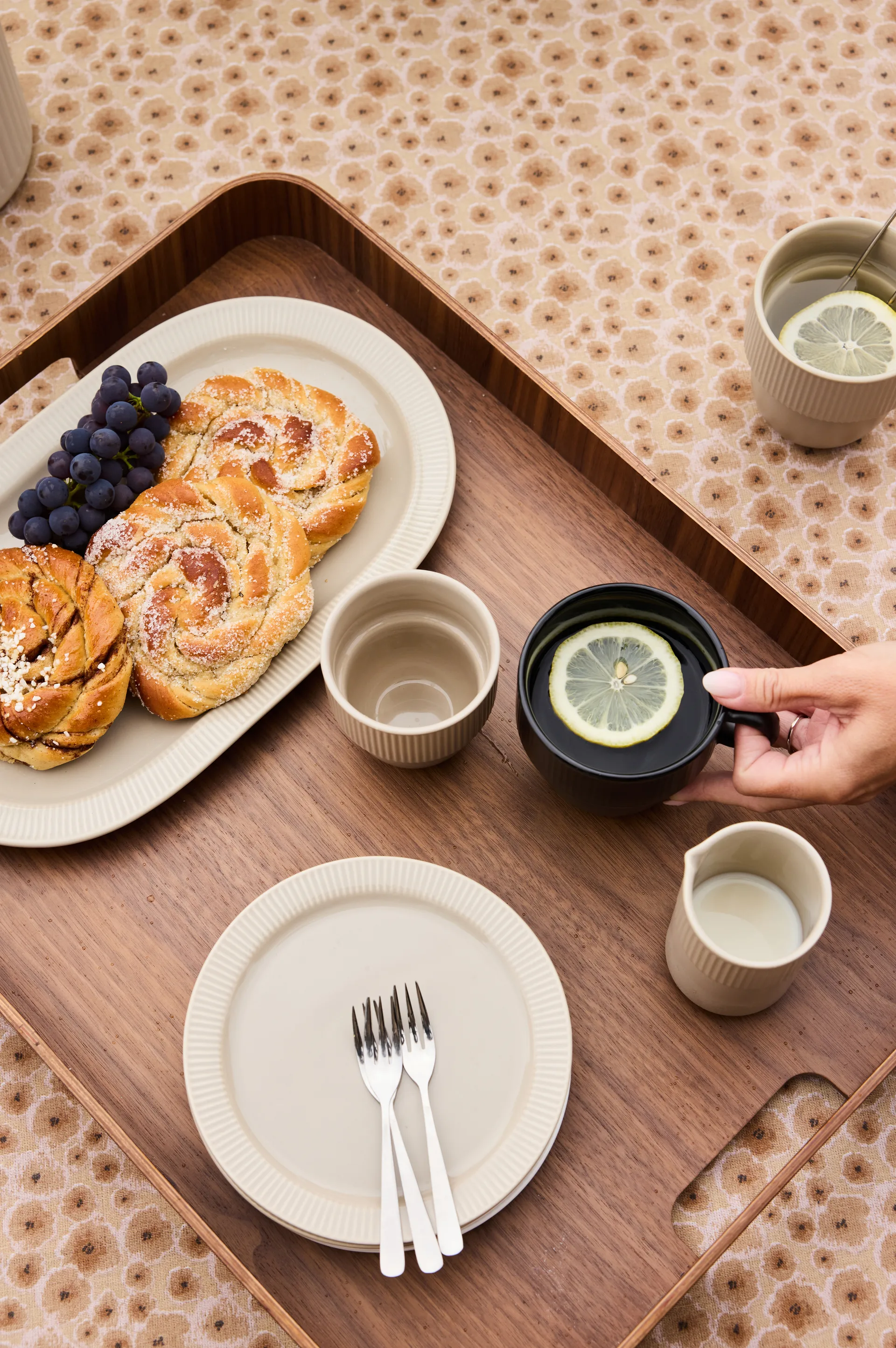 Inka serving platter, 米色-暖灰色 Sagaform
