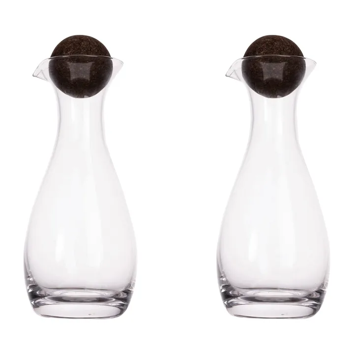 Nature 软木塞油醋瓶 2件装 350ml - 透明_深棕色 - Sagaform