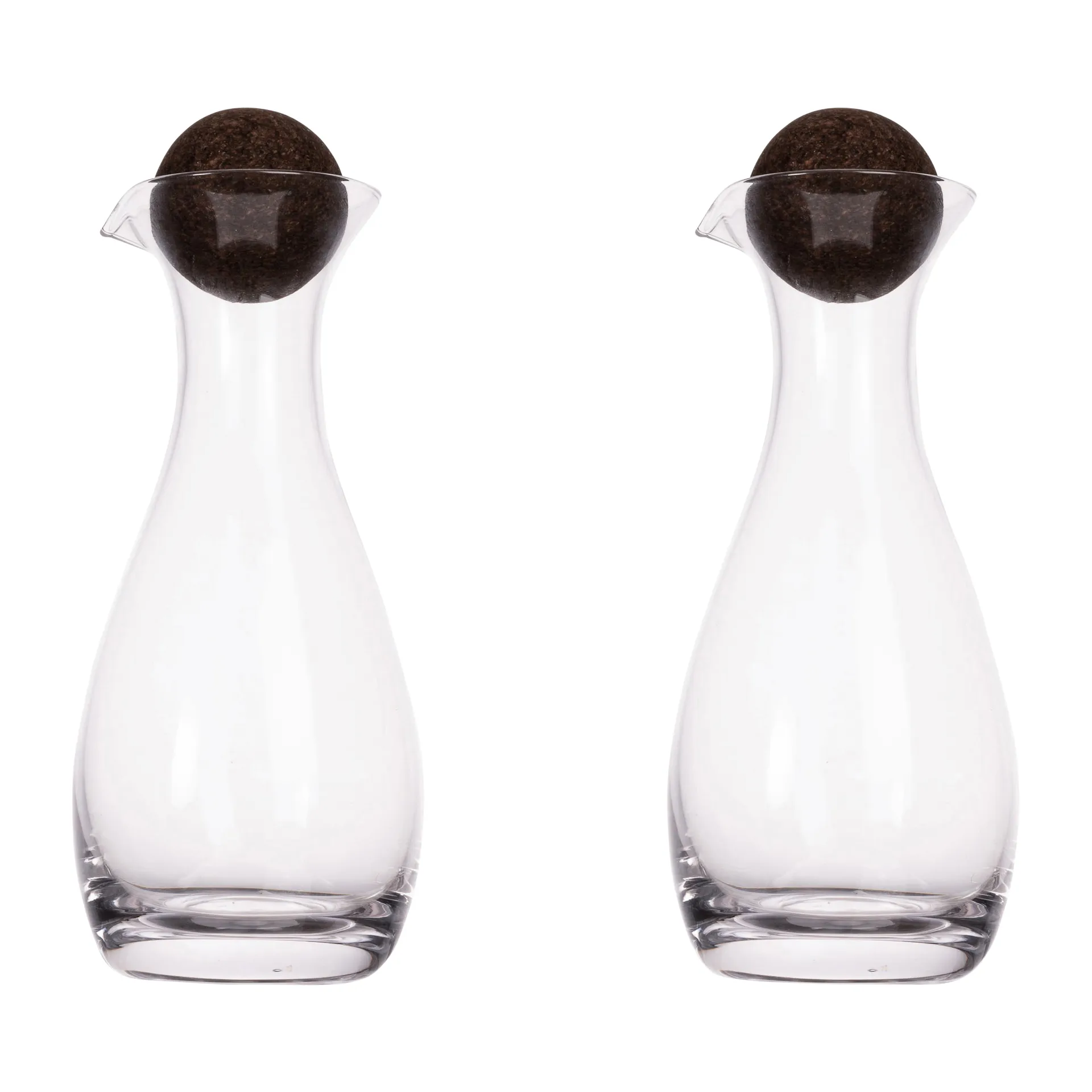 Nature oil/vineger bottle with cork stopper 两件套装 35cl, Clear-dark 棕色 Sagaform