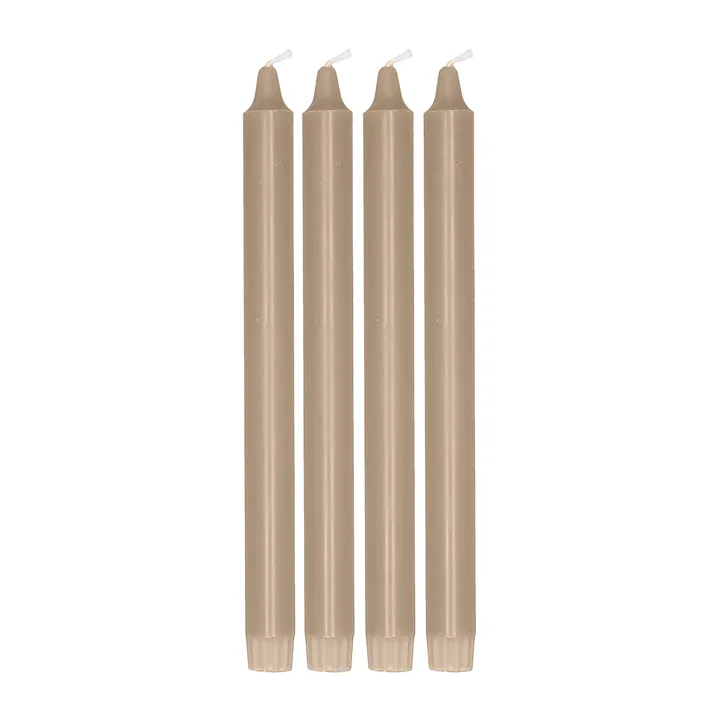 Ambiance 锥形蜡烛4件装27cm - 沙色 - Scandi Essentials