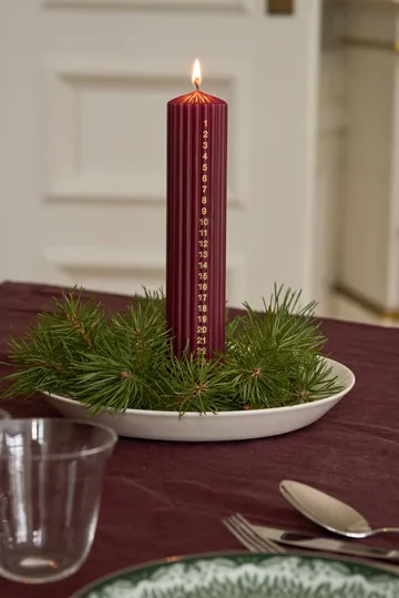 Awaiting 日历蜡烛 - 深酒红色，25cm - Scandi Essentials