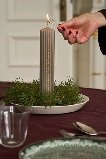 Awaiting 日历蜡烛 - 亚麻，25cm - Scandi Essentials