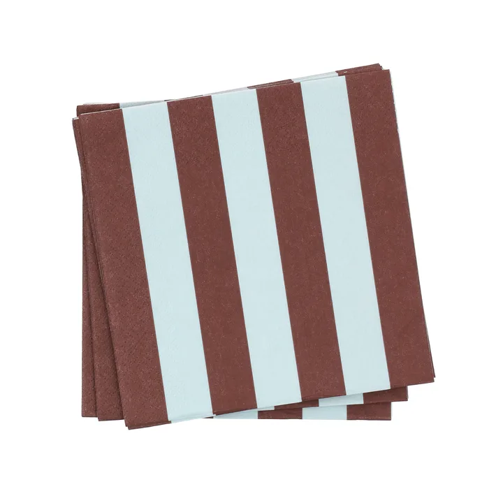 Bold Stripe粗条纹图案纸质餐巾纸 - 酒红蓝色_20件装_33x33cm - Scandi Essentials