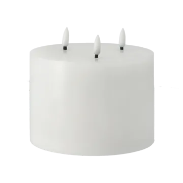Bright Melt LED方块蜡烛 3灯芯13cm - 白色 - Scandi Essentials
