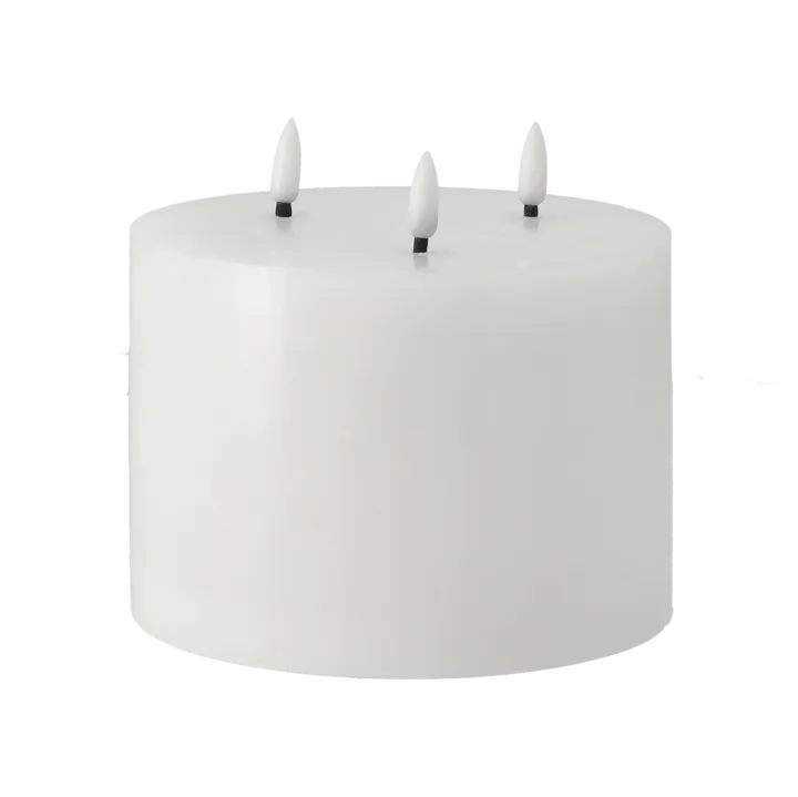 Bright Melt LED方块蜡烛 3灯芯13cm - 白色 - Scandi Essentials