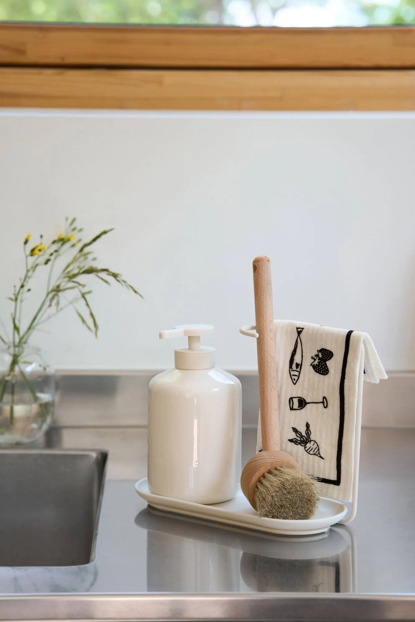 Daily印花图案厨房洗碗布抹布, 白色_3件装 Scandi Essentials
