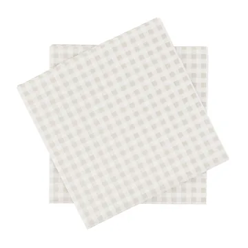 Fine grid格纹图案纸质餐巾纸 - 白米色_20件装_33x33cm - Scandi Essentials
