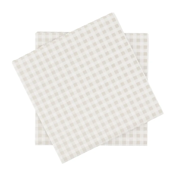 Fine grid格纹图案纸质餐巾纸 - 白米色_20件装_33x33cm - Scandi Essentials