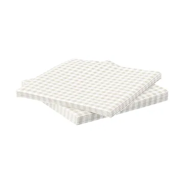 Fine grid格纹图案纸质餐巾纸 - 白米色_20件装_33x33cm - Scandi Essentials