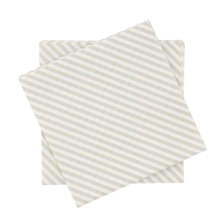 Fine stripe条纹图案纸质餐巾纸 - 白米色_20件装_33x33cm - Scandi Essentials