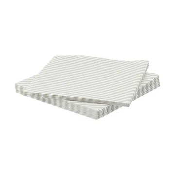 Fine stripe条纹图案纸质餐巾纸 - 白米色_20件装_33x33cm - Scandi Essentials