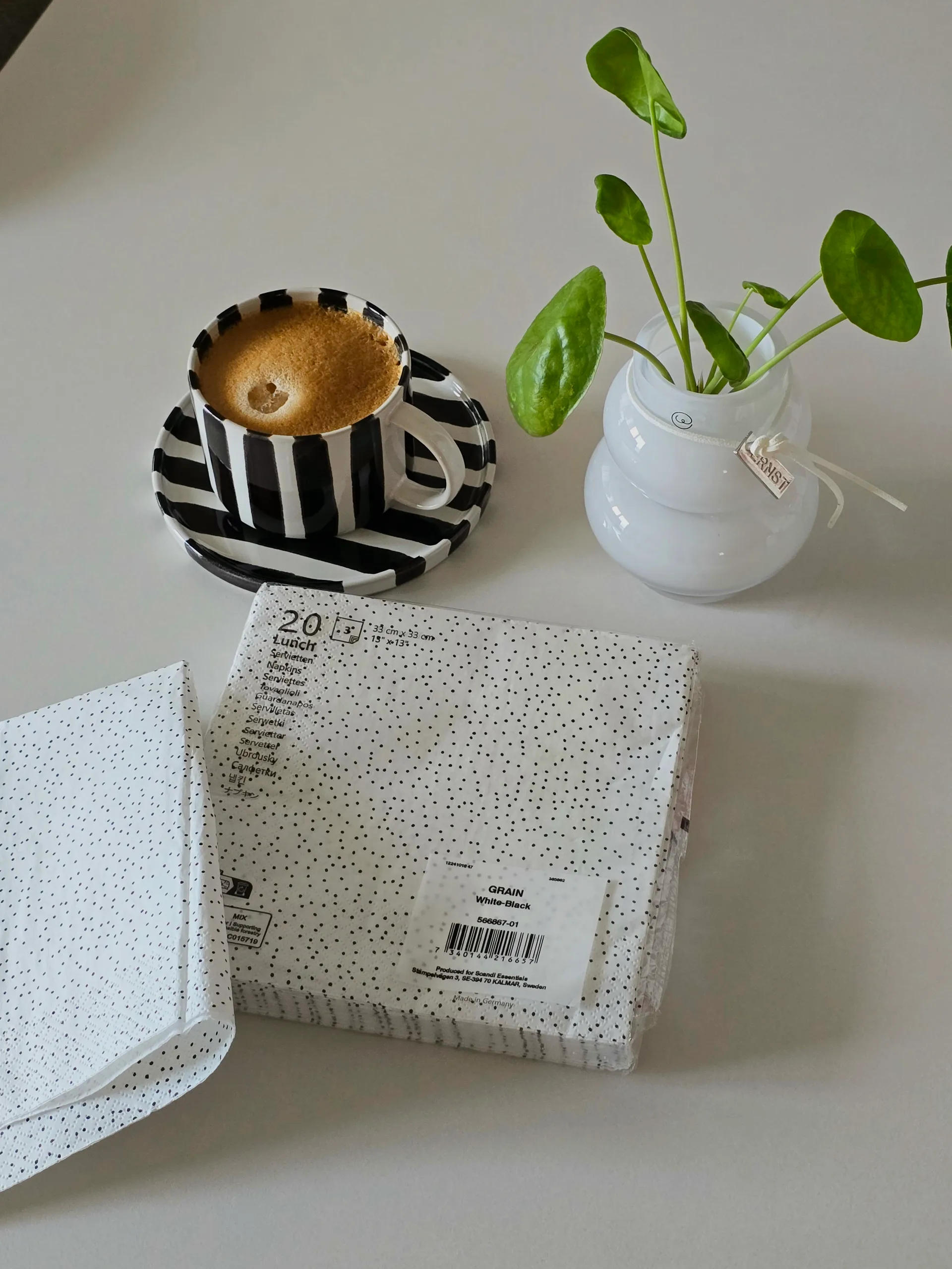 Grain 餐巾 33x33cm 20张, 白色_黑色 Scandi Essentials