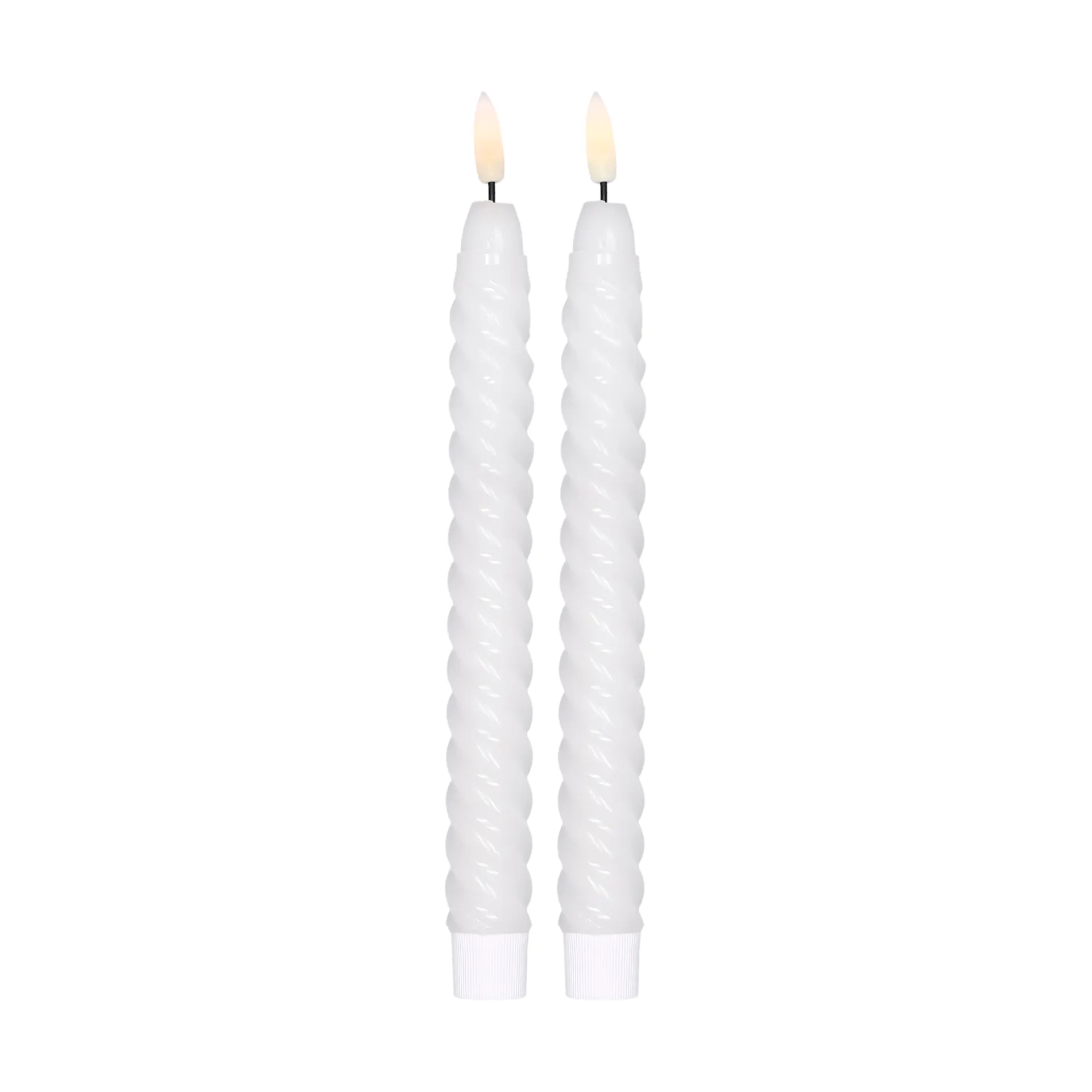 旋转花纹LED蜡烛25 cm 两件套装, 白色 Scandi Essentials