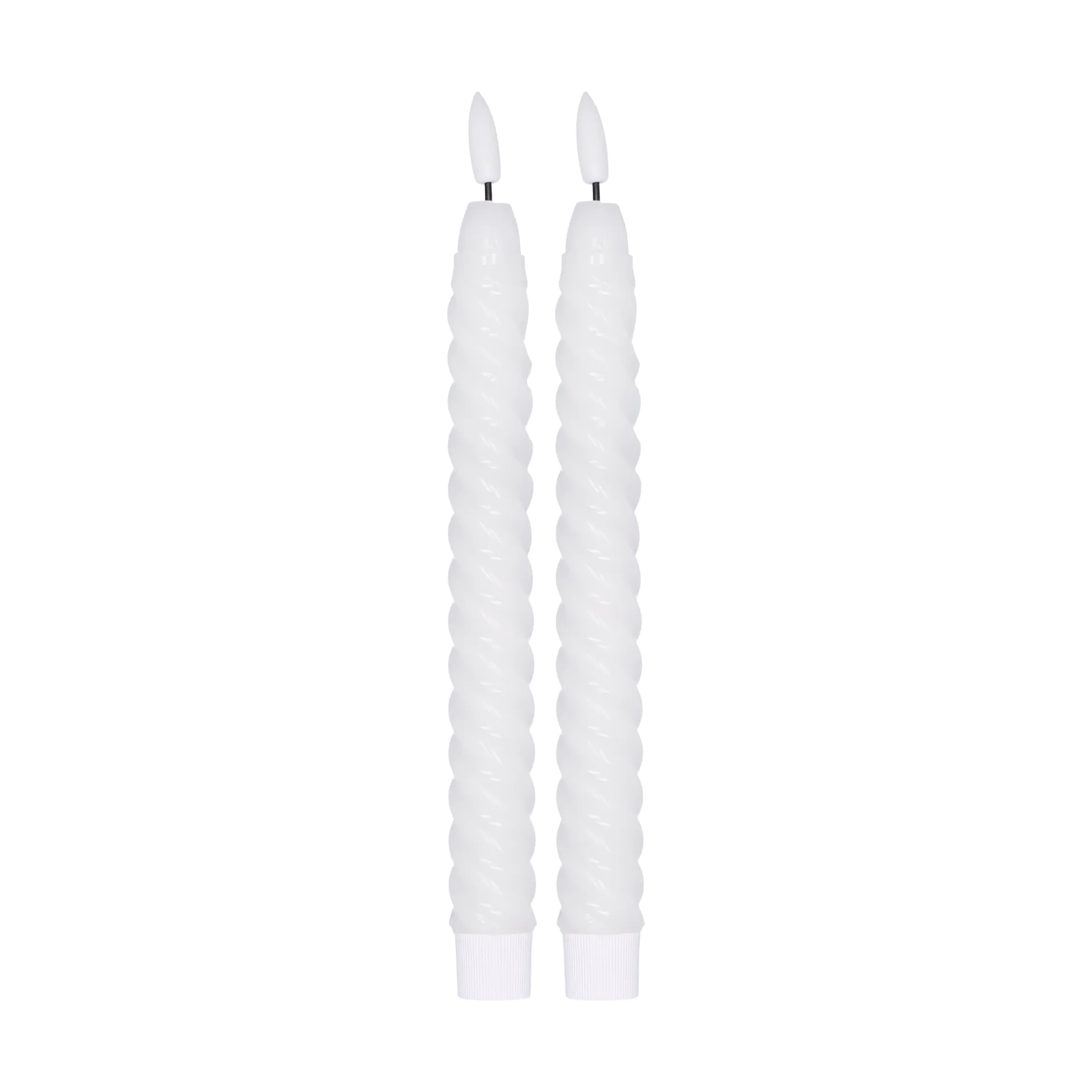旋转花纹LED蜡烛25 cm 两件套装, 白色 Scandi Essentials