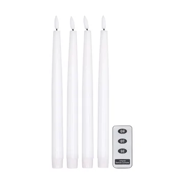 明亮LED蜡烛28.5cm4件装带遥控器 - 白色 - Scandi Essentials