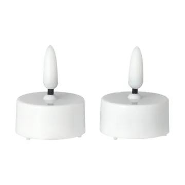 明亮LED茶蜡Ø3.8cm 2件装 - 白色 - Scandi Essentials