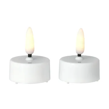 明亮LED茶蜡Ø3.8cm 2件装 - 白色 - Scandi Essentials