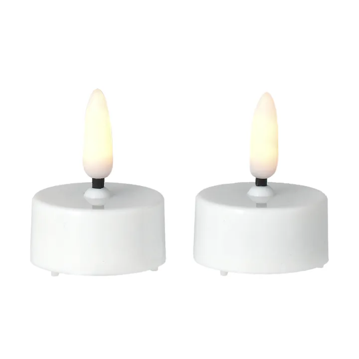明亮LED茶蜡Ø3.8cm 2件装 - 白色 - Scandi Essentials