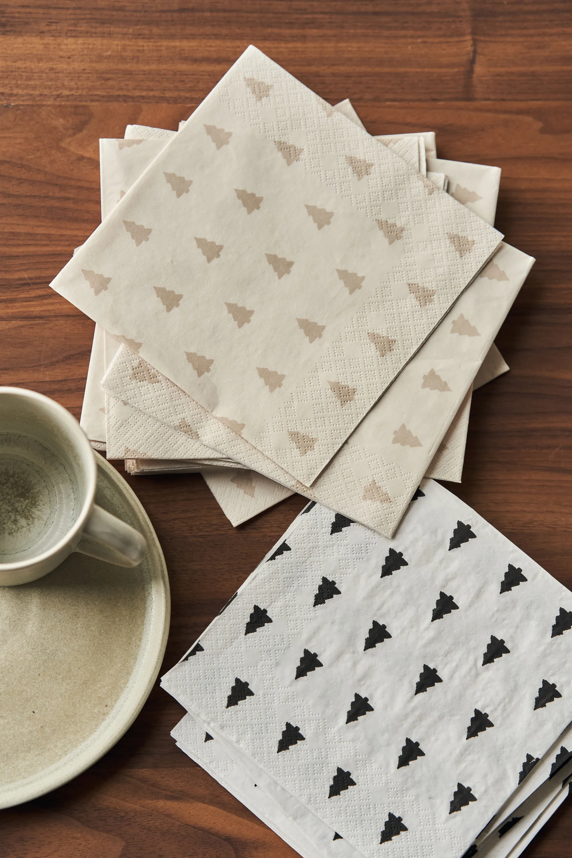 Linen trees 餐巾 33x33 cm 20-pack, black-white Scandi Essentials