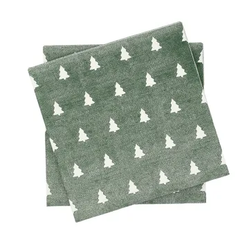 Linen trees 餐巾 33x33 cm 20-pack - 绿白色 - Scandi Essentials