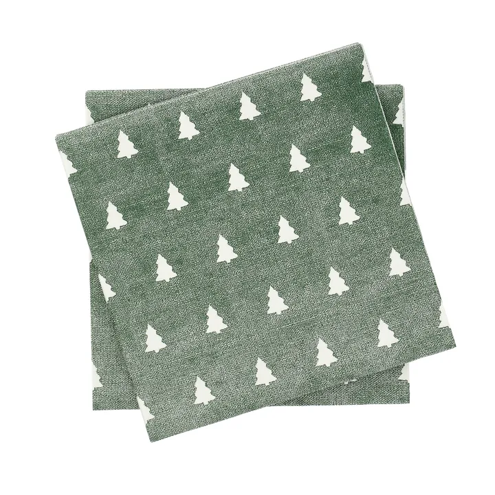 Linen trees 餐巾 33x33 cm 20-pack - 绿白色 - Scandi Essentials