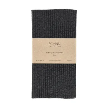 Rinse北欧风格厨房洗碗布抹布 - 黑色_2件装 - Scandi Essentials