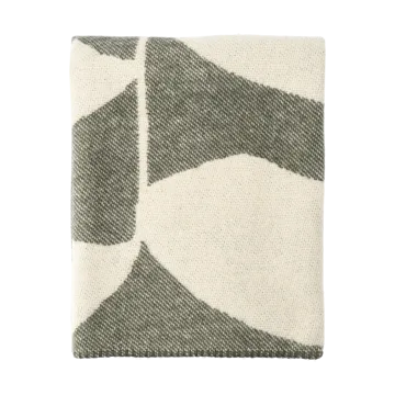 树叶羊毛装饰毯130x180cm - 卡其绿 - Scandi Living