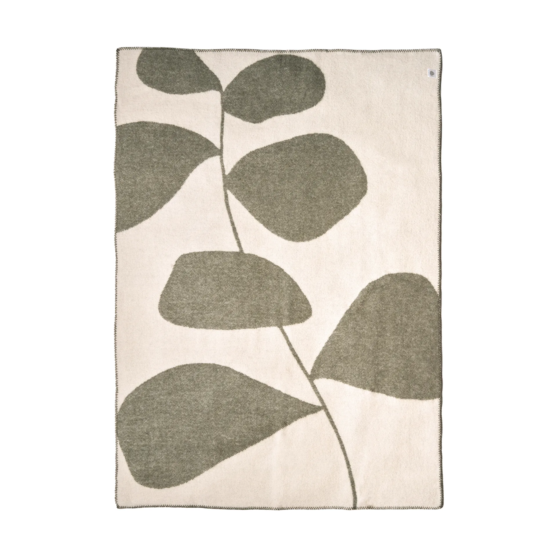 树叶羊毛装饰毯130x180cm, 卡其绿 Scandi Living
