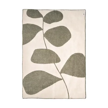 树叶羊毛装饰毯130x180cm - 卡其绿 - Scandi Living