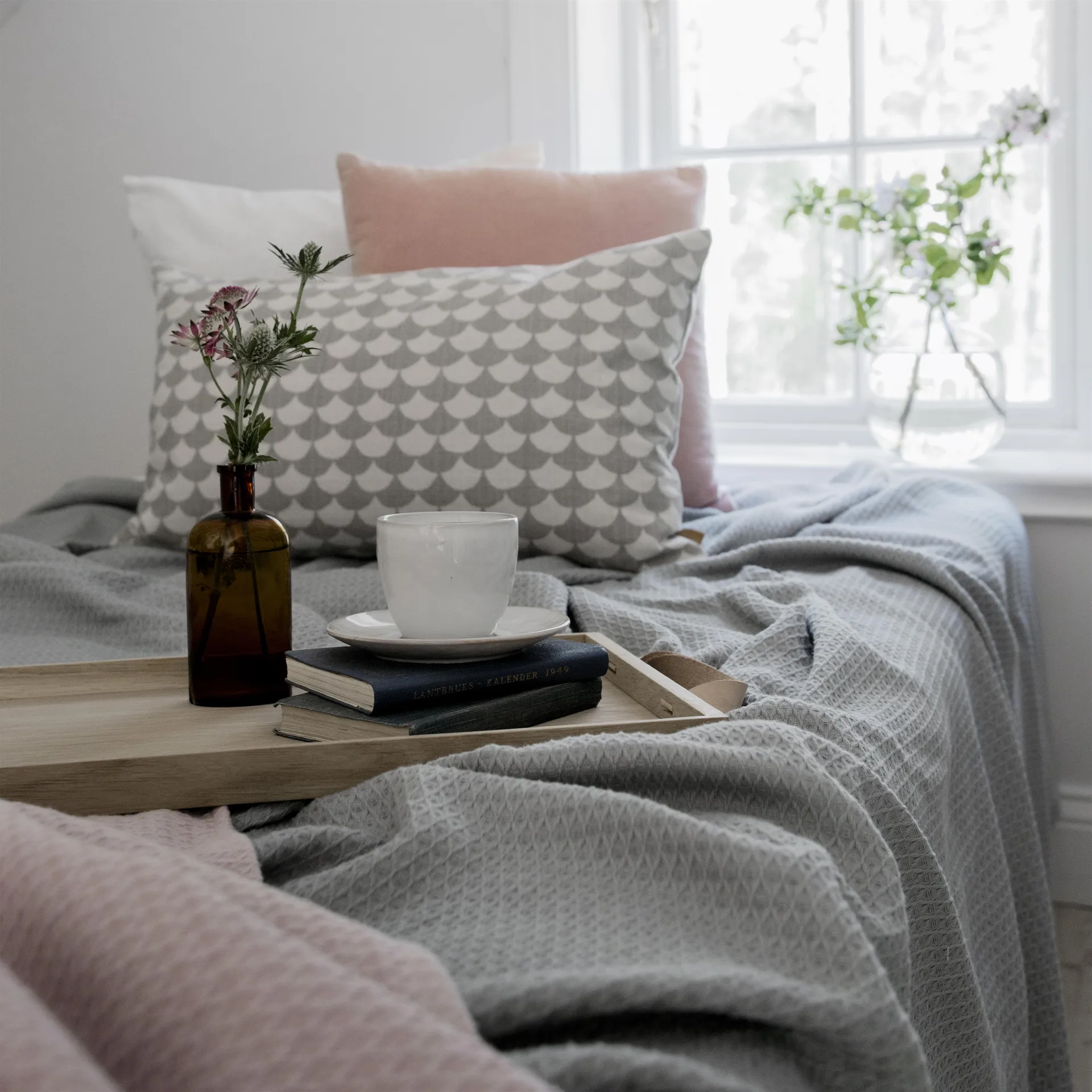 和服款床盖139x260cm, 灰色水泥色 Scandi Living