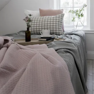 和服款床盖260x260cm - 灰玫瑰粉 - Scandi Living