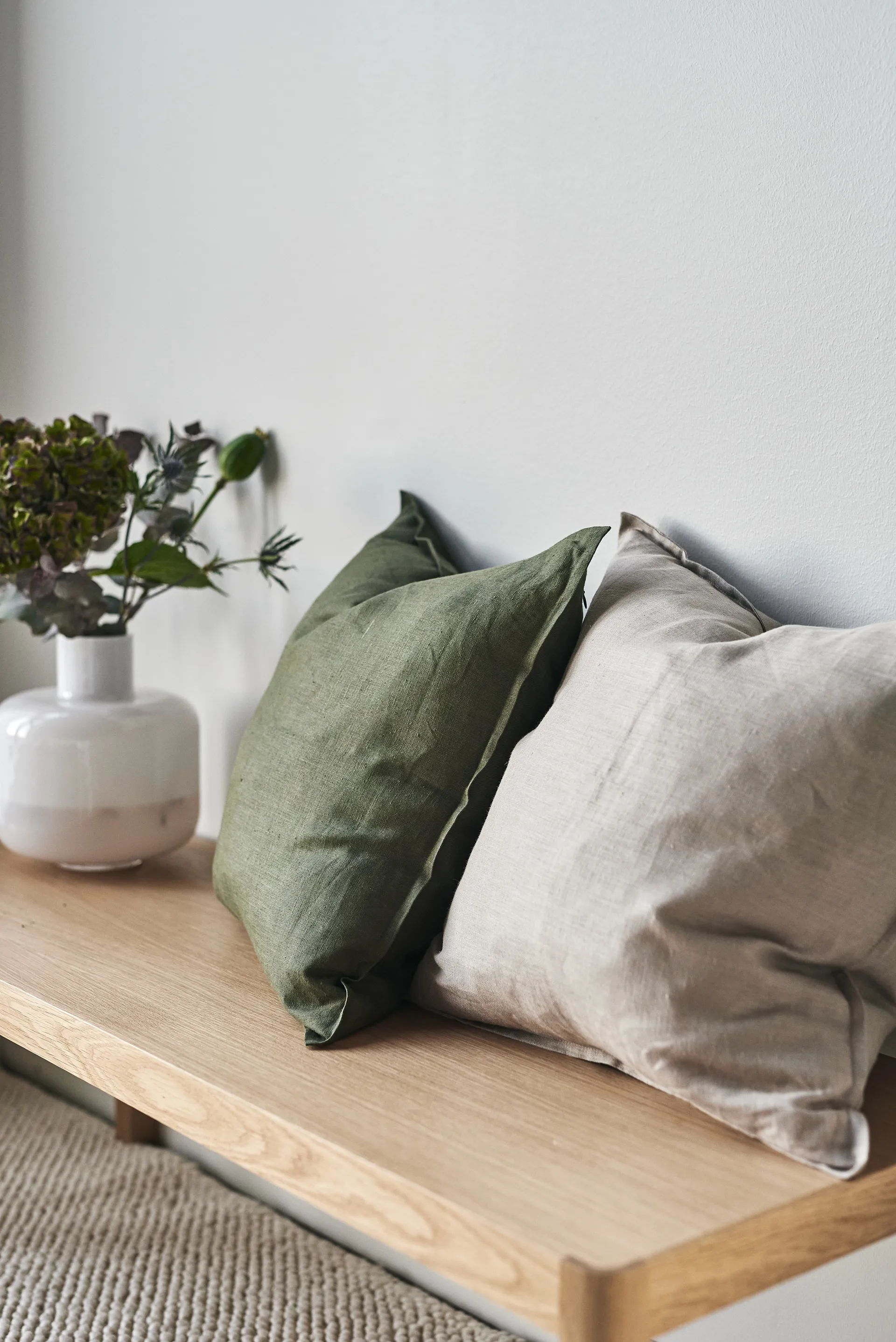 宁静亚麻枕套50x50cm, 沙色 Scandi Living