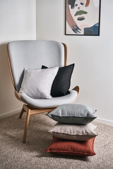 宁静亚麻枕套50x50cm - 炭黑色 - Scandi Living