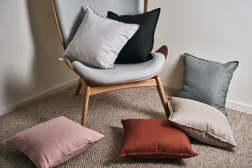 宁静亚麻枕套50x50cm - 炭黑色 - Scandi Living